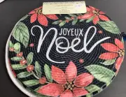 Cynthia Rowley Poinsettia Christmas Placemats Set of 15" Round New