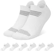 [PAPLUS] Women's Running Socks 6 Pairs - Athletic Ankle Socks with Arch Support, Comfort Anti-Blister Cushioned