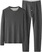 [Generic] Men's Thermal Underwear Long Johns Set,Mulberry Silk Wool with Soft Warm Lining, Stretch Base Layer Set for Cold Weather