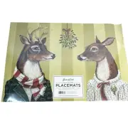 Hester & Cook "Under the Mistletoe" Paper Placemats Set Of 30 Christmas Holiday