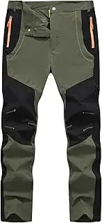 [Rdruko] Men's Green Hiking Cargo Pants, Quick-Drying, Waterproof, Breathable, 3D Knee Design