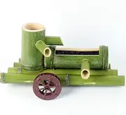 Garden Water Feature Bamboo Fountain with Water Pump Water Feature Nozzle Indoor Outdoor Flowing Garden Decoration (40cm/15.7in)