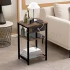 Sofa Bed Side Table with Charging Station Narrow End Hall Entry Lamp Coffee Desk