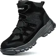 [Asiman] Steel Toe Boots for Men Women Industrial Construction Safety Boots Lightweight Comfortable Work Shoes Non-Slip Puncture Proof Composite Toe Shoes