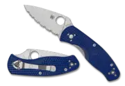 Spyderco Knife Persistence C136SBL Serrated S35VN Dark Blue Pocket Knives