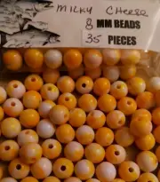 UV Fly Fishing Premium Trout/Salmon/Steelhead Beads 8mm 35Ct yellow milky cheese