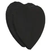 7.9" Heart Canvas Board for Painting, 2 Pcs Blank Panels, Black