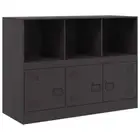Steel Sideboard Buffet Cabinet Storage Rack Shelf Cupboard Industrial Black