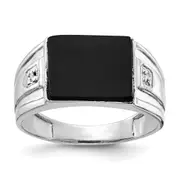Solid 14k White Gold AAA Simulated CZ men's Ring