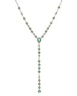 Bloomingdale's Fine Collection Emerald & Diamond Lariat Necklace in 14K Yellow Gold, 18