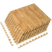 Sorbus Carpet Tile 24"Lx24"W Solid Wood Grain Foam Interlocking Mats (12Tiles)