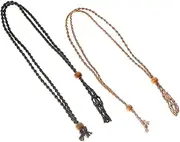 [COLLBATH] Unique Hand-woven Rope Necklace Set Decorative Pendant for Stone Agate for Jewelry Creations