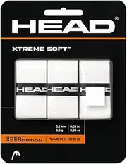 Head Xtreme Soft Racquet Overgrip Tennis Racket Grip Tape 3 Pack White, White, Pack US