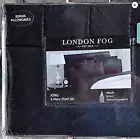 6-pc London Fog KING SIZE Sheet Set BLACK MARBLE PATTERN (2 extra pillowcases)