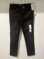 Wonder Nation Boy's Size 10 Dark Wash Black SLIM Jeans Denim Adjustable Waist