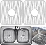 DecorRack 2 Sink Protectors, 12 x 11 inches Each, Kitchen Sink Dish Rack, Protect Sink from Stains, Damage, Scratches, Dishwasher Safe Sink Grid for Kitchen (2 Pack)
