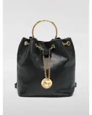 Chloe Drawstring Mini Bucket Bag Women Black Backpacks