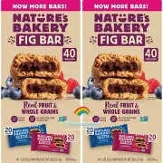 2 Packs Nature's Bakery Fig Bars Variety Pack 40 ct 80 oz Each Pack, Total 80 ct