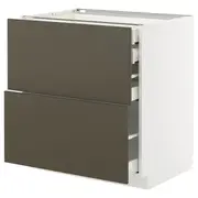 METOD / MAXIMERA base cb 2 frnts/2 low/1 md/1 hi drw, white/Havstorp brown-beige, 80x60x80 cm