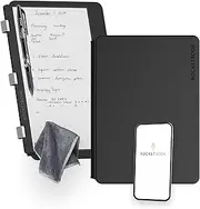 Rocketbook New Pro 2.0 Smart Notebook | Black | Scannable Office Notebook with 20 Sheet Page Pack - Lined and Dot Grid | Hardcover Vegan Leather Reusable with 1 Pilot Frixion Pen & 1 Microfiber Cloth | Letter Size: 8.5 in x 11 in