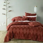 Bianca Jaipur Soft Cotton Chenille Quilt Cover Set Terracotta