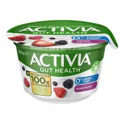 Activia Danone Probiotic Yoghurt No Added Sugar Mixed Berries 160g