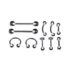 10Pcs/Set Transparent Acrylic Barbell EyebrowBelly TongueRing Piercing Jewel *bp