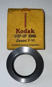 Eastman Kodak Series V-VI Chrome Metal Step-Up Ring Camera New NOS With Box