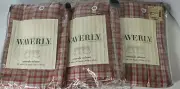 Waverly valances Tea Rose Plaid Antique AMANDA NEW Red tan kitchen 79x16" ea