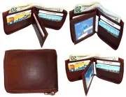 Lot of 4. Men’s Zip around wallet Leather wallet 2 Billfolds 9 card Men’s wallet
