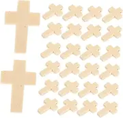 [SEWOART] 50pcs Wooden Cross Charms Jewelry Making Kit for Necklace Bracelet Earrings