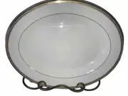 Ralph Lauren CLARIDGE GOLD Oval Serving Platter Fine Bone China White/Gold 14"