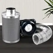 6" Green Fingers Ventilation Kit Fan Hydroponics Grow Tent Kit Carbon Filter Duct