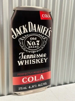 JACK DANIELS COLA SPIRIT CAN LARGE METAL SIGN DIE CUT 3D DESIGN