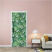 Door Stickers Creative Green Leaf Combination DIY Door Sticker Home Decoration Wall Stickers Porch 3D Art Mural PVC Self-Adhesive Wall Paster (Size : 77x200cm)