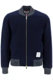 THOM BROWNE woolen fleece bomber jacket