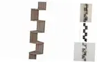 . Large Rustic Decorative 5-Tier Corner Floating Wall Mount Display Oak