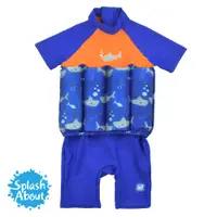 在飛比找蝦皮商城優惠-潑寶 UV FloatSuit 兒童防曬浮力泳衣 - 亮橘鯊