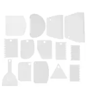18 PCS/Set Icing Comb Plastic Offset Spatula Plastic Cake Comb Cake Scraper Set