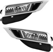 1Pair Front Halogen Fog Lights + Chrome Bezel+Switch Wiring+Relay Kit ，Compatible for CRV CR-V 2015 2016 HO2592140 HO2593140 Parts