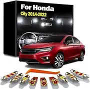 8Pcs LED Interior Map Dome Light Lamp Kit, For Honda City 2014 2015 2016 2017 2018 2019 2020 2021 2022 Car Bulbs