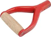 Shovel Handle Y Shaped Replacement Spade Handle with Wooden Grip for Garden Digging Tool (Red)