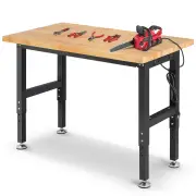 ENJOYWOOD 60 inch Worktable Workbench with Power Outlet 2000 lbs Load Capacity Garage Table Desk Adjustable Height Work