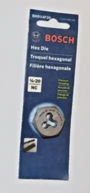 BOSCH 1/4 In. - 20 High-Carbon Steel Fractional Hex Die BHD14F20