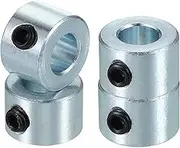 uxcell Bore 6 mm Shaft Collar 12 mm OD 8 mm Thickness, 4 Pack Carbon Steel Zinc Plated Landing Gear Stopper Wheel Collar with M4 Set Screw for Machine Tools Industry, Silver