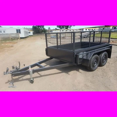8x5 galvanised tandem trailer with cage box trailer crate local made