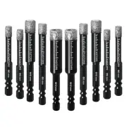 Dry Diamond Drill Bit Set,10-Pack Diamond Core Drill Bits for Tile Ceramic Ma...
