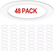 Sunco 48 Pack Goof Rings for 6 Inch Recessed Lights, Flush Mount White Can Light