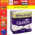 48x Quilton Toilet Paper Tissue Rolls 3 Ply 180 Sheets 8640 Count Biodegradable