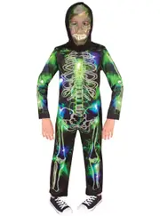 Glow in the Dark Neon Skeleton Boys Halloween Costume